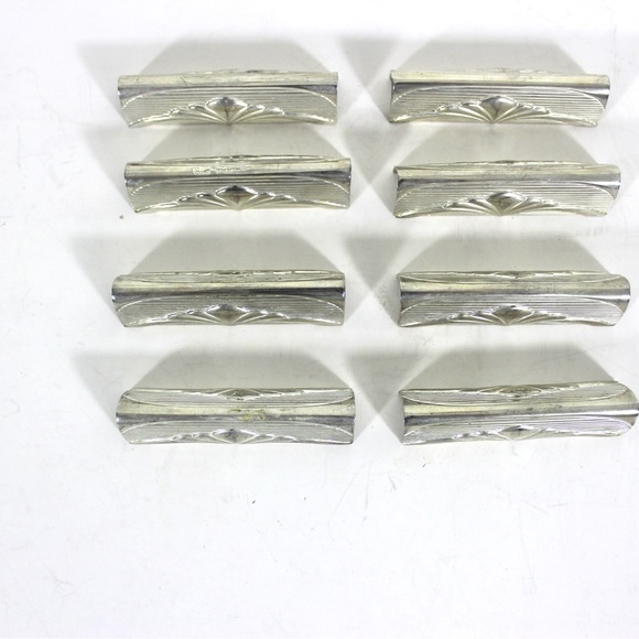 Set of Eight Silverplate Art Deco Knife Rests, Chopstick Holders, Silver Plated - Picture 3 of 7